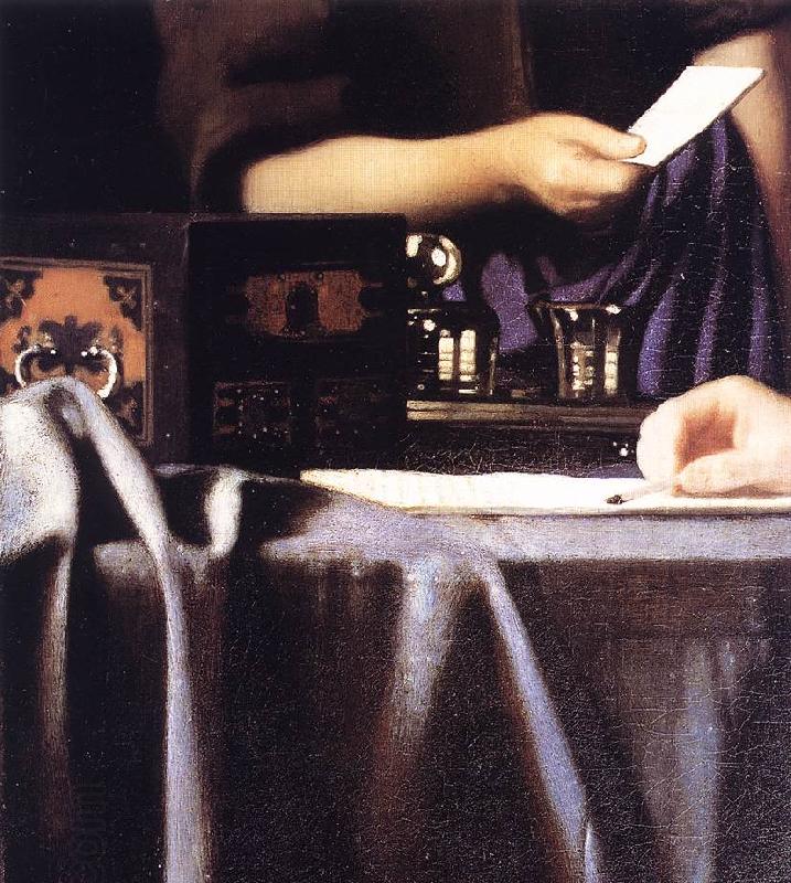 VERMEER VAN DELFT, Jan Lady with Her Maidservant Holding a Letter (detail) r China oil painting art